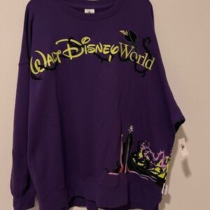Disney Parks Maleficent Walt Disney World purple pullover crewneck sweatshirt.